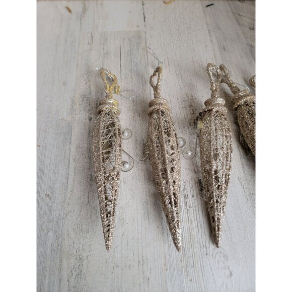 Flower pendant abstract glitter ornament Xmas set unique - Picture 5 of 6